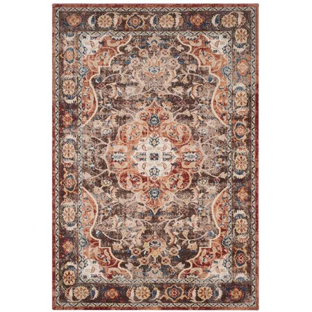Safavieh Round Bohemian Bijar Area Rug, Brown & Rust - 6 ft. -7 in. x 6 ft. -7 in. BIJ648D-7R